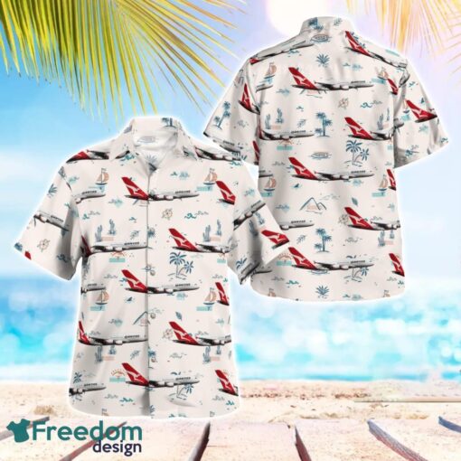 Australia Qantas Airbus A380-842 Hawaiian Shirt Beach Summer Shirt Product Photo 1