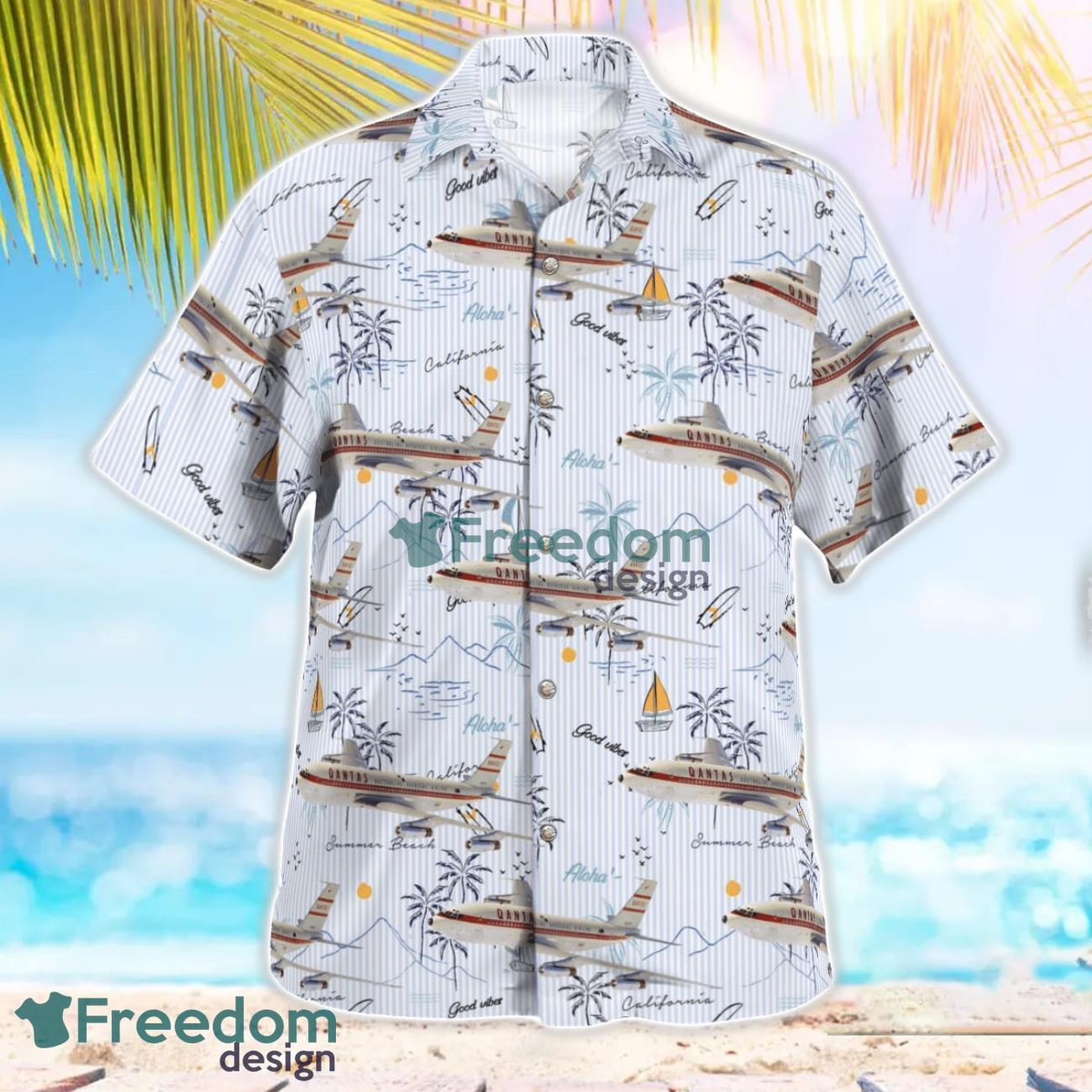 Australia Qantas Boeing 707-138 Vintage Hawaiian Shirt Beach Summer Shirt Australia Qantas Boeing 707-138 Vintage Hawaiian Shirt Beach Summer Shirt Product Photo 2