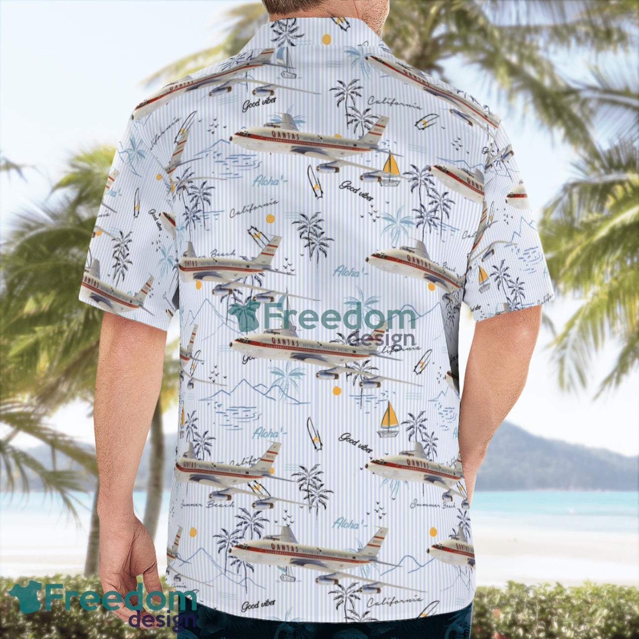 Australia Qantas Boeing 707-138 Vintage Hawaiian Shirt Beach Summer Shirt Australia Qantas Boeing 707-138 Vintage Hawaiian Shirt Beach Summer Shirt Product Photo 4