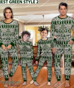 Avro Lancaster Aircraft Ugly Christmas Pajamas Set Family Gift For Family - Avro Lancaster Aircraft Pajamas Set Family Photo Green