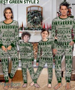 B-17 Flying Fortress B17 Ugly Christmas Aircraft Family Pajamas Set Army Gift - B-17 Flying Fortress B17 Aircraft Pajamas Set Family Photo Green
