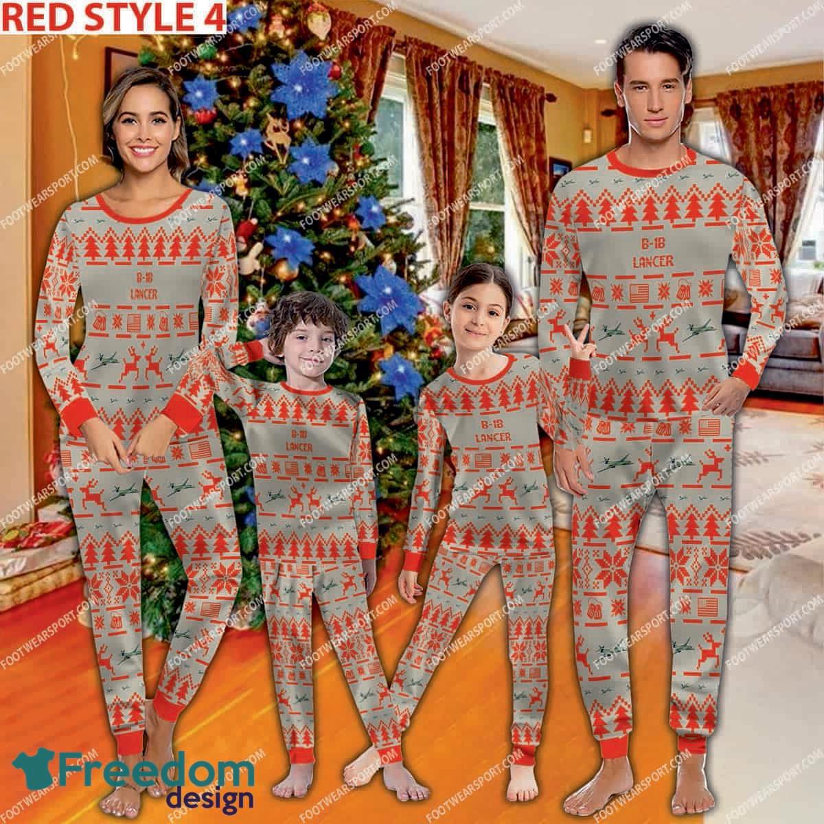 b-1b-lancer-b1b-aircraft-pajamas-set-family-gift-for-family-christmas-3.jpg B-1B Lancer B1B Aircraft Pajamas Set Family Gift For Family Christmas - B-1B Lancer B1B Aircraft Pajamas Set Family Photo Red