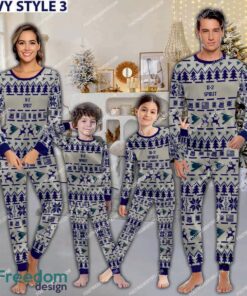 B-2 Spirit B2 Ugly Christmas Aircraft Pajamas Set Family Gift Family - B-2 Spirit B2 Aircraft Pajamas Set Family Photo Navy