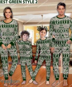 B-23 Dragon B23 Aircraft Ugly Christmas Pajamas Set Men Women Children - B-23 Dragon B23 Aircraft Pajamas Set Family Photo Green