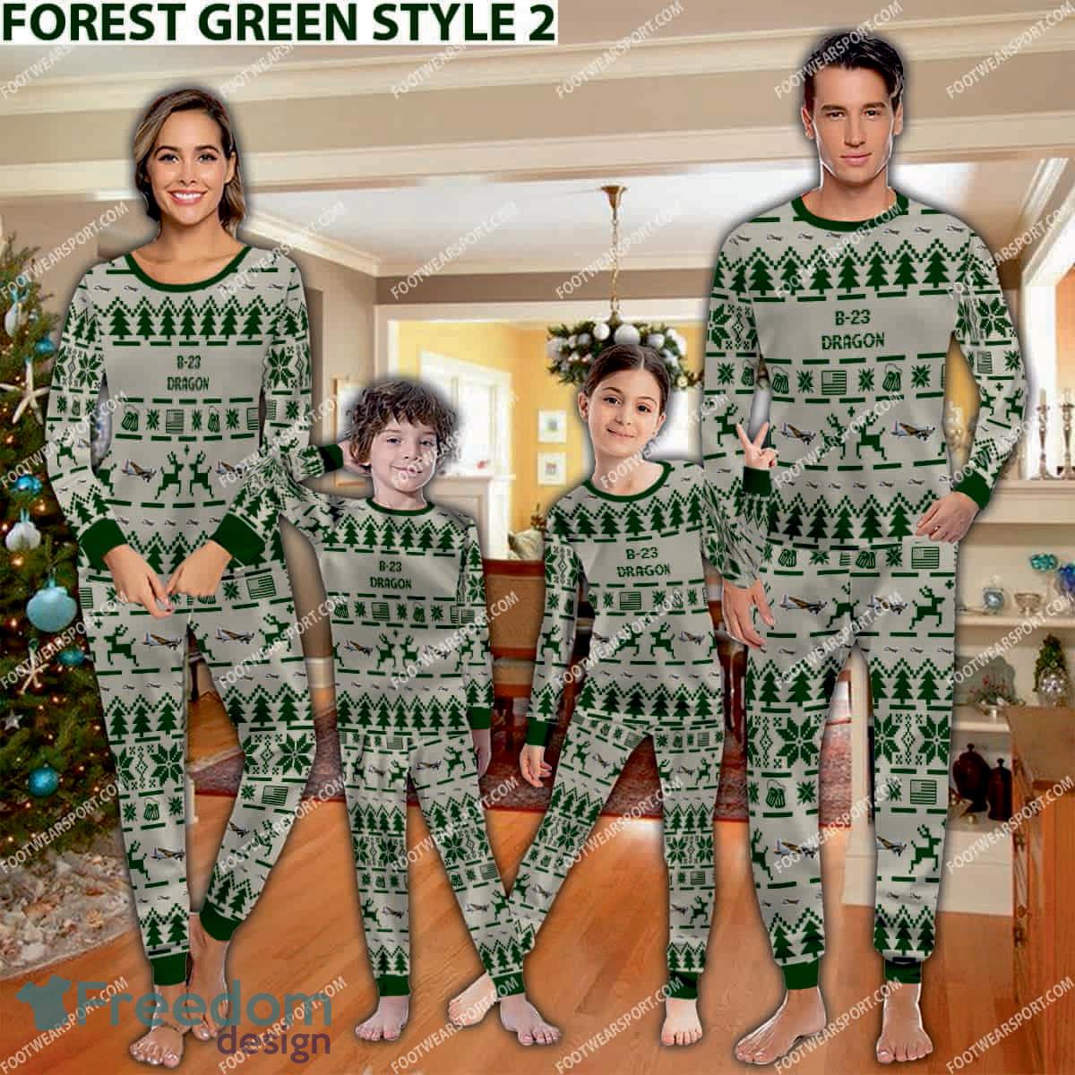 B 23 Dragon B23 Aircraft Ugly Christmas Pajamas Set Men Women Children image B-23 Dragon B23 Aircraft Ugly Christmas Pajamas Set Men Women Children - B-23 Dragon B23 Aircraft Pajamas Set Family Photo Green