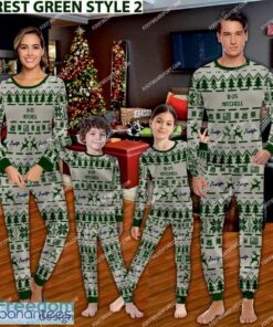 B-25 Mitchell B25 Aircraft Pajamas Set Family Gift Family Christmas - B-25 Mitchell B25 Aircraft Pajamas Set Family Photo Green