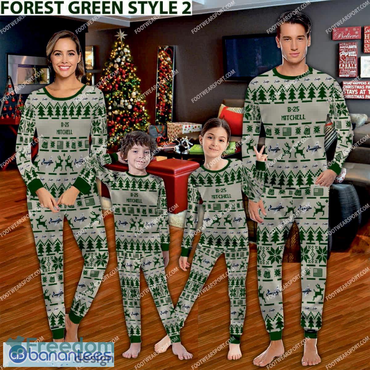 b-25-mitchell-b25-aircraft-pajamas-set-family-gift-family-christmas-1.jpg B-25 Mitchell B25 Aircraft Pajamas Set Family Gift Family Christmas - B-25 Mitchell B25 Aircraft Pajamas Set Family Photo Green