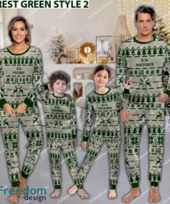 B-36 Peacemaker B36 Aircraft Ugly Christmas Pajamas Set Gift For Family - B-36 Peacemaker B36 Aircraft Pajamas Set Family Photo Green