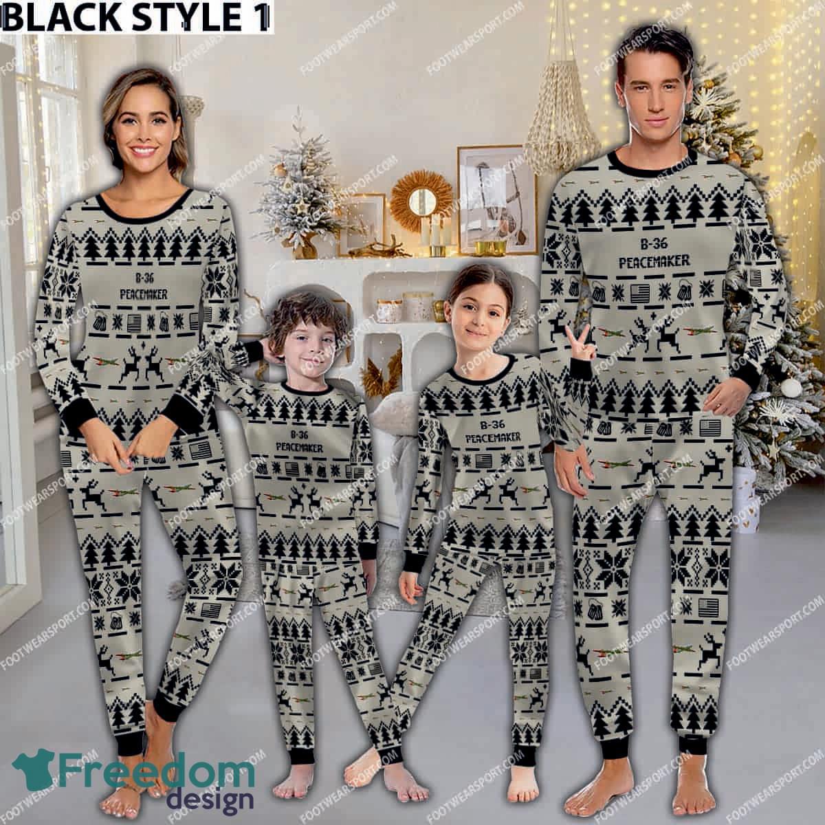 B 36 Peacemaker B36 Aircraft Ugly Christmas Pajamas Set Gift For Family image B-36 Peacemaker B36 Aircraft Ugly Christmas Pajamas Set Gift For Family - B-36 Peacemaker B36 Aircraft Pajamas Set Family Photo Black