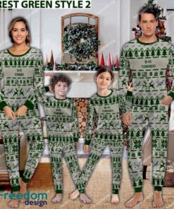 B-45 Tornado B45 Aircraft Ugly Christmas Pajamas Set Gift Family - B-45 Tornado B45 Aircraft Pajamas Set Family Photo Green