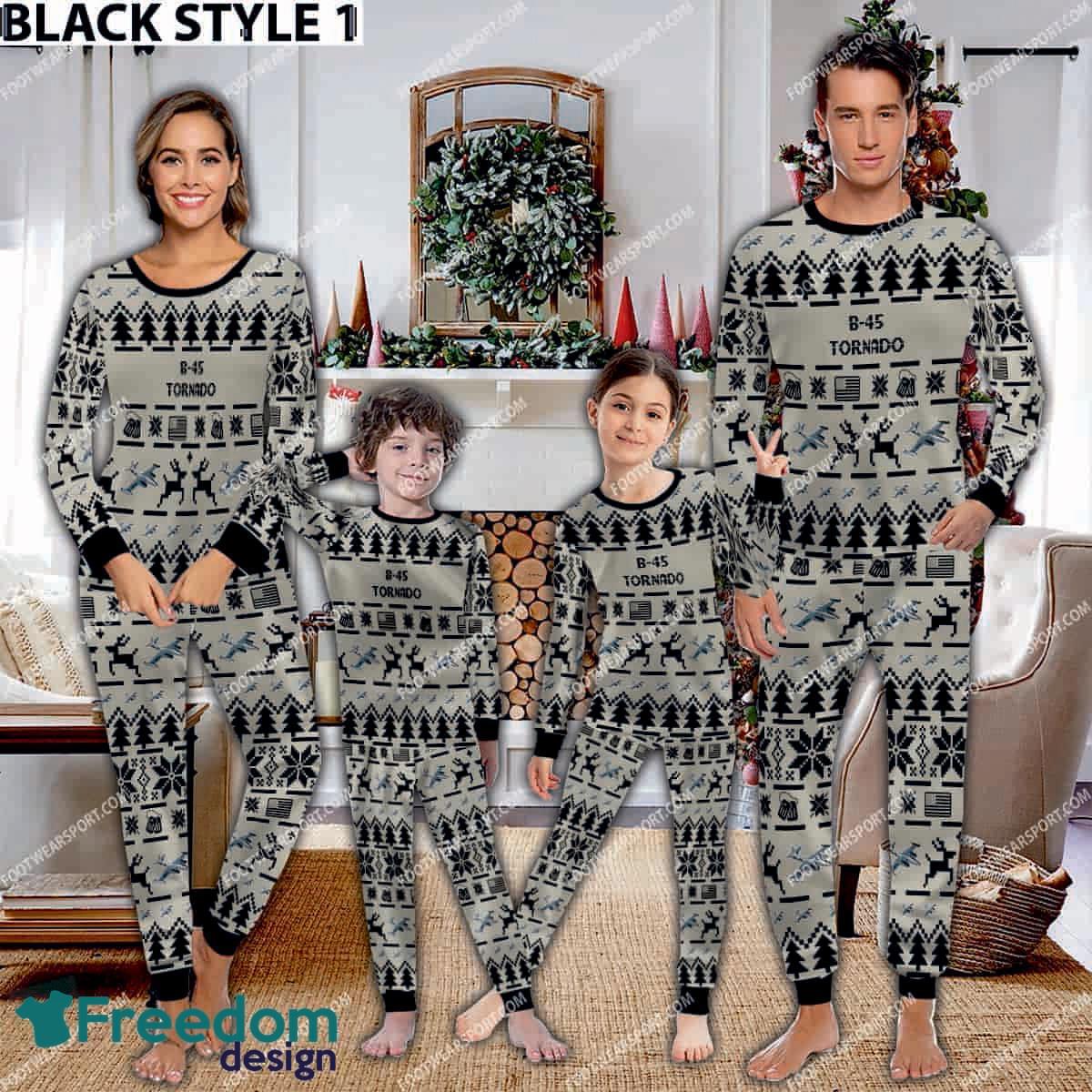 B 45 Tornado B45 Aircraft Ugly Christmas Pajamas Set Gift Family image B-45 Tornado B45 Aircraft Ugly Christmas Pajamas Set Gift Family - B-45 Tornado B45 Aircraft Pajamas Set Family Photo Black