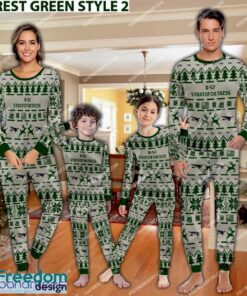 B-52 Stratofortress B52 Aircraft Pajamas Set Family War Gift Christmas - B-52 Stratofortress B52 Aircraft Pajamas Set Family Photo Green