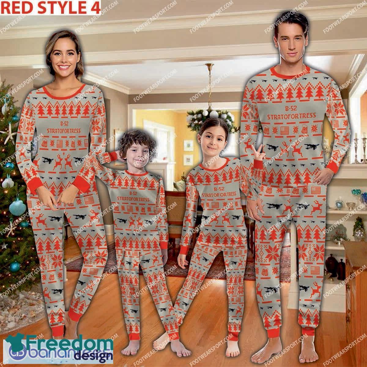 B 52 Stratofortress B52 Aircraft Pajamas Set Family War Gift Christmas image B-52 Stratofortress B52 Aircraft Pajamas Set Family War Gift Christmas - B-52 Stratofortress B52 Aircraft Pajamas Set Family Photo Red
