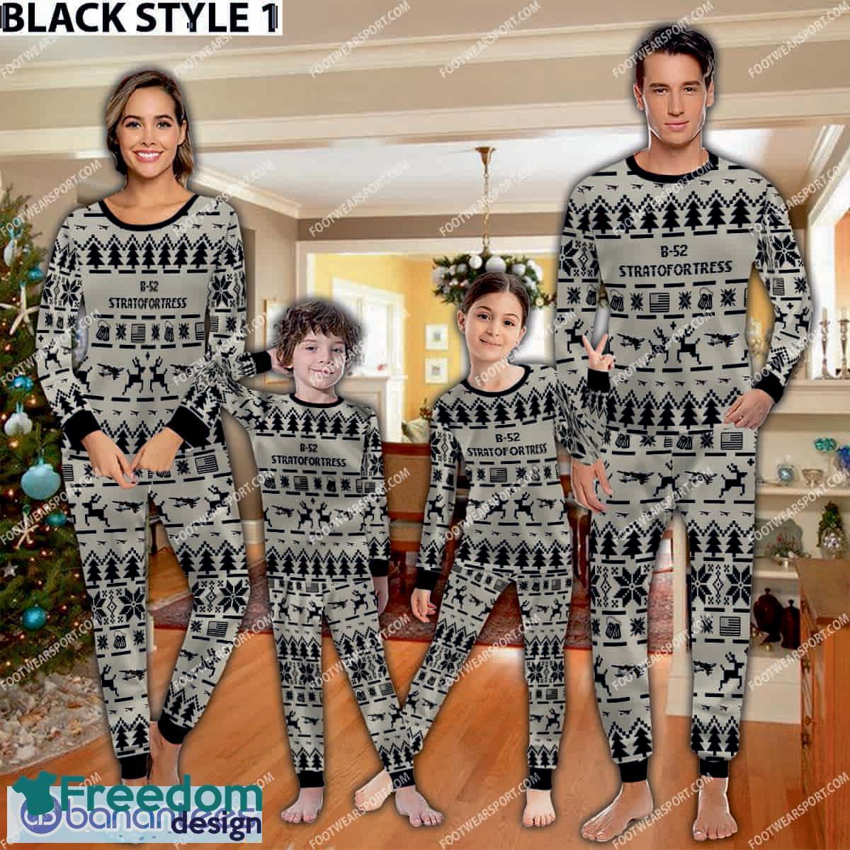 B 52 Stratofortress B52 Aircraft Pajamas Set Family War Gift Christmas image B-52 Stratofortress B52 Aircraft Pajamas Set Family War Gift Christmas - B-52 Stratofortress B52 Aircraft Pajamas Set Family Photo Black
