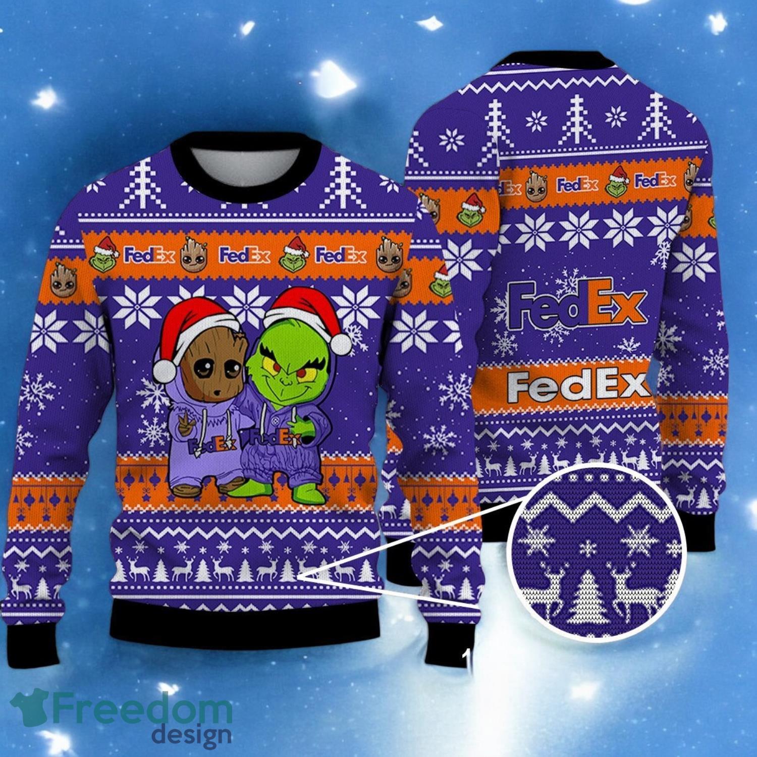 Baby Groot and Grinch Ugly Sweater fedex Christmas Sweater For Men Women Hoiliday Gift image Baby Groot and Grinch Ugly Sweater fedex Christmas Sweater For Men Women Hoiliday Gift Product Photo 1