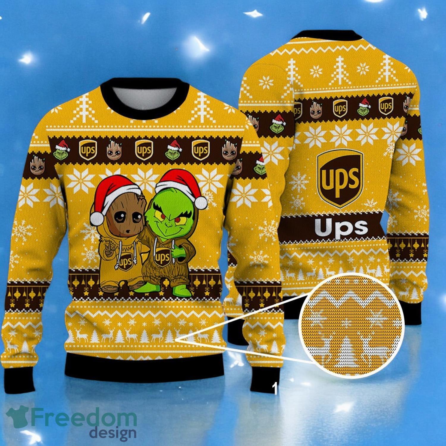 Baby Groot and Grinch Ugly Sweater ups Christmas Sweater For Men Women Hoiliday Gift image Baby Groot and Grinch Ugly Sweater ups Christmas Sweater For Men Women Hoiliday Gift Product Photo 1