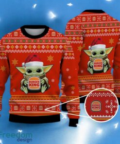 Baby Yoda Ugly Sweater burger king Christmas Sweater For Men Women Hoiliday Gift