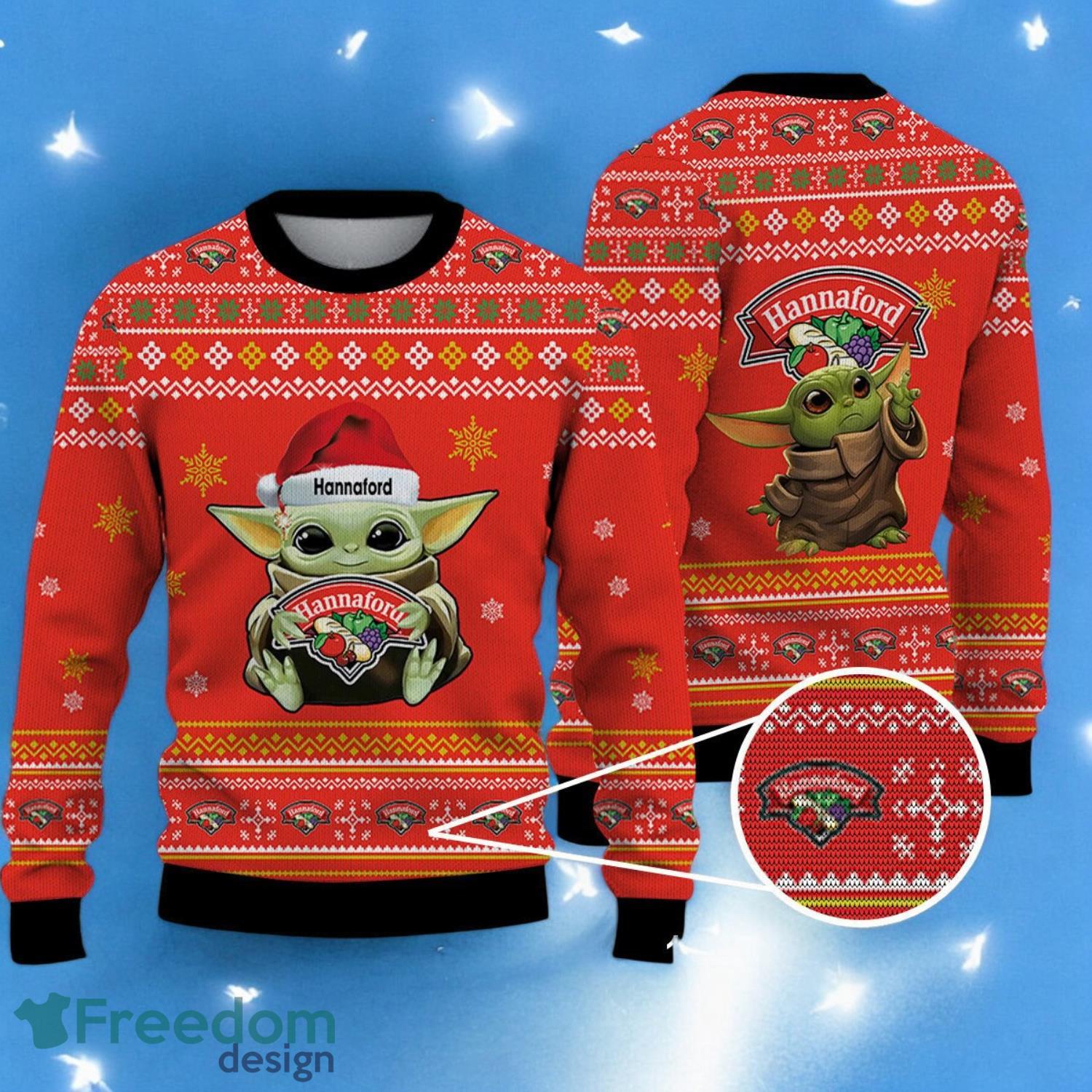 Baby Yoda Ugly Sweater hannaford Christmas Sweater For Men Women Hoiliday Gift image Baby Yoda Ugly Sweater hannaford Christmas Sweater For Men Women Hoiliday Gift Product Photo 1