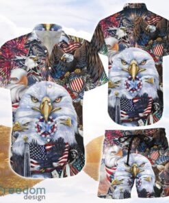 Bald Eagle Hawaiian Shirt American Eagle USA Flag 3D Printing Hawaiian Shirt Unique Eagle Gifts