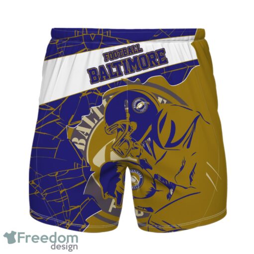 Baltimore Football Team Personalized Name Number Hawaiian Shirt And Shorts Team Gift Product Photo 2