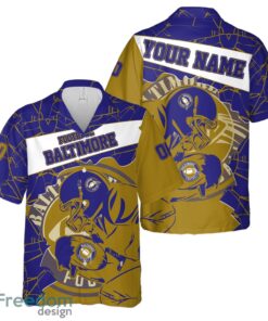 Baltimore Football Team Personalized Name Number Hawaiian Shirt And Shorts Team Gift