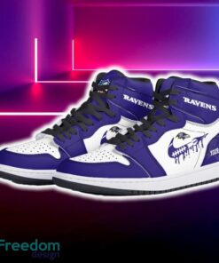Baltimore Ravens Air Jordan Hightop Shoes New Custom Name For Fans Gift Sneaker - Baltimore Ravens Air Jordan Hightop Shoes Photo 5