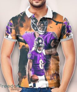 Baltimore Ravens Lamar Jackson 3D Printed Polo Shirt Unisex Clothes For Men Women