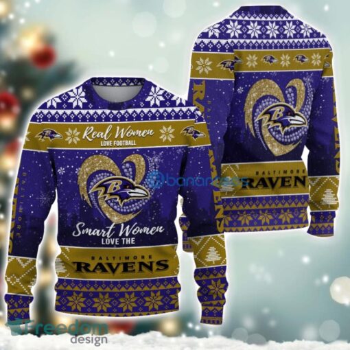 Baltimore Ravens Logo Ugly Christmas Sweater For Fans Men And Women Christmas Gift Ideas Product Photo 2