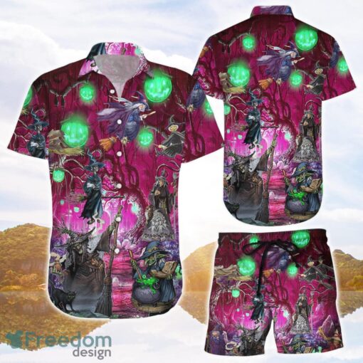 Basic Witch Shirt Halloween Witch Party Night Hawaiian Shirts and Shorts Product Photo 1