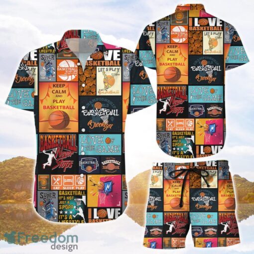 Basketball Hawaiian Shirt and Shorts Keep Calm And Play Basketball Hawaii Shirt Basketball Gift Ideas Product Photo 1