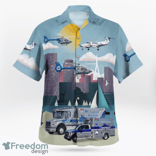 Bedford, Massachusetts, Boston MedFlight Ambulance And Helicoptes Hawaiian Shirt Product Photo 3