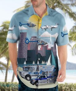 Bedford, Massachusetts, Boston MedFlight Ambulance And Helicoptes Hawaiian Shirt Product Photo 4