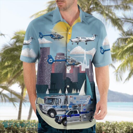 Bedford, Massachusetts, Boston MedFlight Ambulance And Helicoptes Hawaiian Shirt Product Photo 4