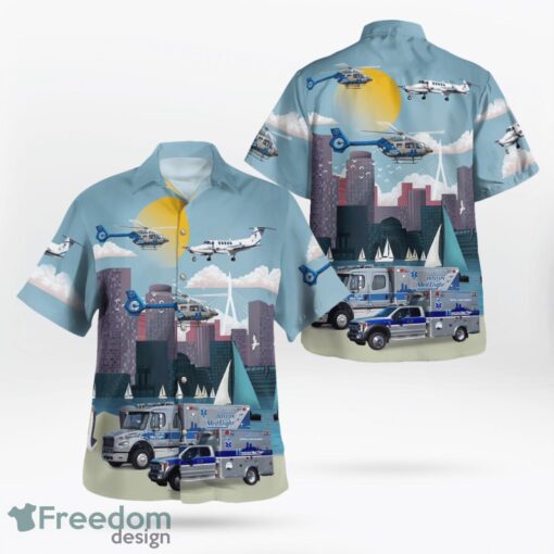 Bedford, Massachusetts, Boston MedFlight Ambulance And Helicoptes Hawaiian Shirt Product Photo 1