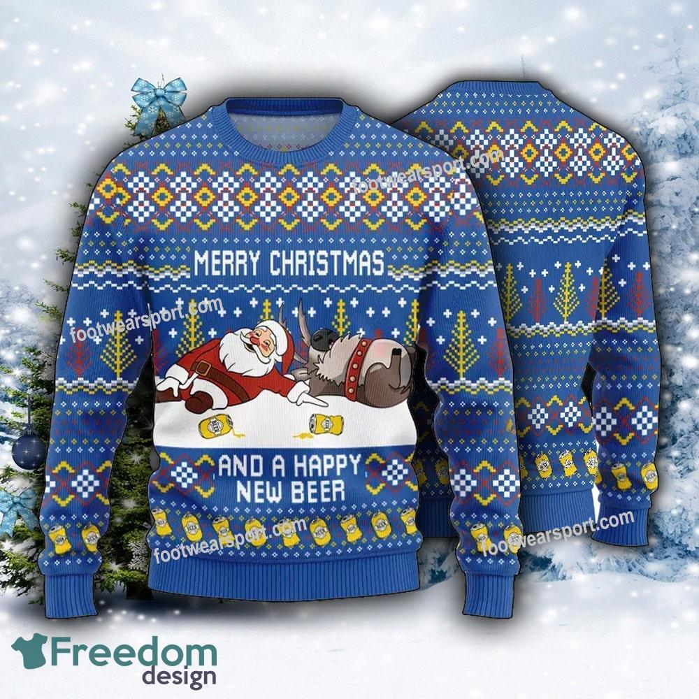 Beer and Cheers blue Ugly Christmas Sweater image Beer and Cheers blue Ugly Christmas Sweater - Beer and Cheers blue Ugly Christmas Sweater