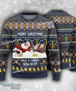 Beer and Cheers navy Ugly Christmas 3D Sweater