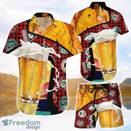 Beer Bear Camping Gifts Unisex 3D Printing Hawaiian Shirt Product Photo 1