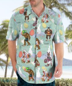 Bigfoot Happy Easter Day Aloha Hawaiian Shirt Beach Gift Shirt Product Photo 4