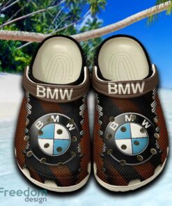BMW Iconic Clogs Shoes Brown Beach Logo Car For Fans Hot Holidays Gift Clogs Shoes