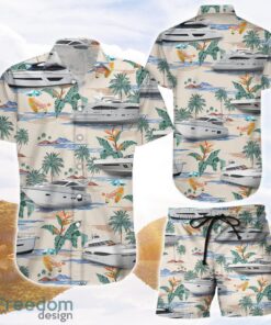 Boat Hawaiian Shirt and Shorts Tropical Sailing Boat On The Beach Hawaii Shirt Hawaii Themed Gifts