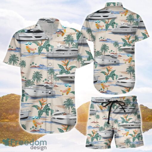 Boat Hawaiian Shirt and Shorts Tropical Sailing Boat On The Beach Hawaii Shirt Hawaii Themed Gifts Product Photo 1