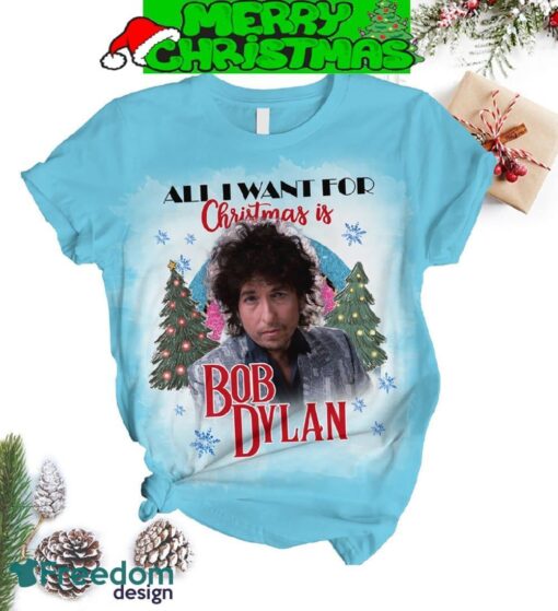 Bob Dylan All I Want For Christmas Is Bob Dylan Be Groovy Or Leave Man I Will Be Home For Christmas Fleece Pajama Set All Over Print Christmas Gift - 020824-142809