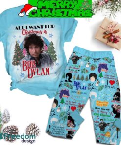 Bob Dylan All I Want For Christmas Is Bob Dylan Be Groovy Or Leave Man I Will Be Home For Christmas Fleece Pajama Set All Over Print Christmas Gift - 020824-142724