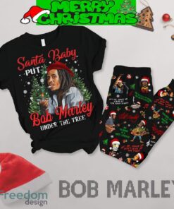 Bob Marley Under The Tree Santa Baby Christmas Fleece Pajamas Set Men Women For Fans