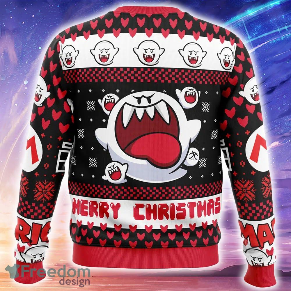 Boo Super Mario Bros Knitted Christmas Sweater Trending Holidays For Men Women Fans image Boo Super Mario Bros Knitted Christmas Sweater Trending Holidays For Men Women Fans - Boo Super Mario Bros Ugly Christmas Sweater_2