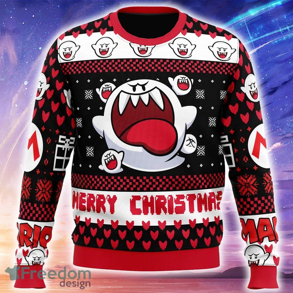 Boo Super Mario Bros Knitted Christmas Sweater Trending Holidays For Men Women Fans image Boo Super Mario Bros Knitted Christmas Sweater Trending Holidays For Men Women Fans - Boo Super Mario Bros Ugly Christmas Sweater_1