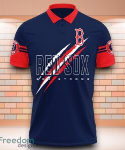 Boston Red Sox MLB Sox Strong 3D Polo Shirt With Claws Pattern Product Photo 2