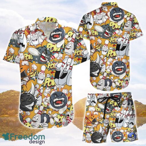 Bowling Pow Funny 3D Printing Hawaiian Shirt Product Photo 1