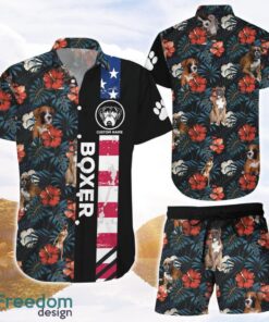 Boxer Dog Hawaiian Shirt Custom Name Boxer American Flag Tropical 3D Printing