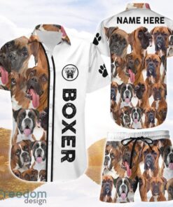 Boxer Dog Hawaiian Shirt Personalize Boxer Dog Faces 3D Printing Hawaiian Shirt Boxer Dog Themed Gifts